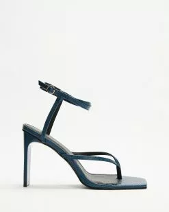 4th & Reckless Ramona Heels Blue Croc