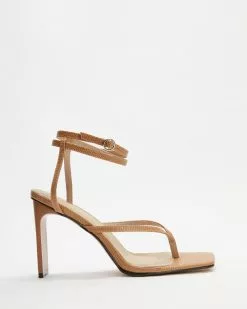 4th & Reckless Ramona Heels Nude Croc