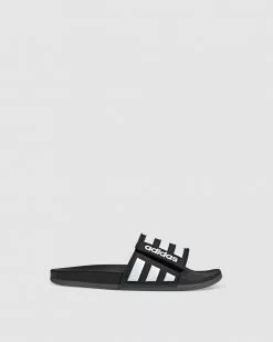 Adidas Performance Adilette Comfort Adjustable Slides Core Black / Cloud White / Grey Six