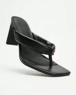 AERE Padded Leather Strap Thong Heels Black Leather -Sandals Sales Shop http3A2F2Fstatic.theiconic.com .au2Fp2Faere 0062 8137621 4