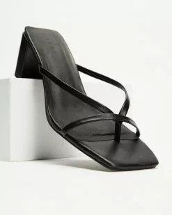 AERE Strappy Leather Block Heel Thongs Black Leather -Sandals Sales Shop http3A2F2Fstatic.theiconic.com .au2Fp2Faere 0139 2137621 4