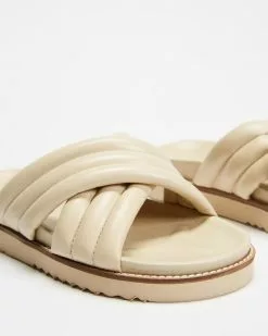 AERE Crossover Leather Footbed Slides Cream Leather -Sandals Sales Shop http3A2F2Fstatic.theiconic.com .au2Fp2Faere 0631 9761111 3