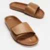 AERE Tenere Leather Slides Tan