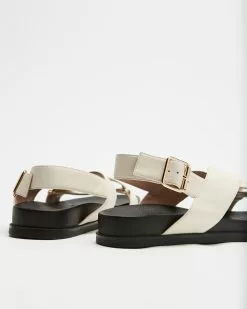 AERE Crossover Leather Footbed Sandals Cream Leather -Sandals Sales Shop http3A2F2Fstatic.theiconic.com .au2Fp2Faere 0997 5531611 4