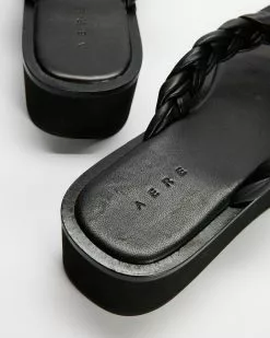 AERE Padded Braid Platform Slides Black Leather -Sandals Sales Shop http3A2F2Fstatic.theiconic.com .au2Fp2Faere 1759 1074631 3