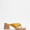 AERE Block Thong Heels Saffron Leather