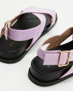 AERE Linen Crossover Footbed Sandals Lilac Linen -Sandals Sales Shop http3A2F2Fstatic.theiconic.com .au2Fp2Faere 2479 7560431 3