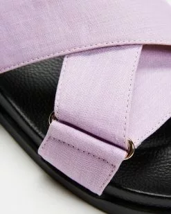 AERE Linen Crossover Footbed Sandals Lilac Linen -Sandals Sales Shop http3A2F2Fstatic.theiconic.com .au2Fp2Faere 2491 7560431 4