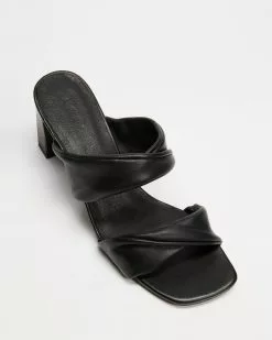 AERE Twisted Double Strap Leather Heels Black Leather -Sandals Sales Shop http3A2F2Fstatic.theiconic.com .au2Fp2Faere 3350 1670421 3