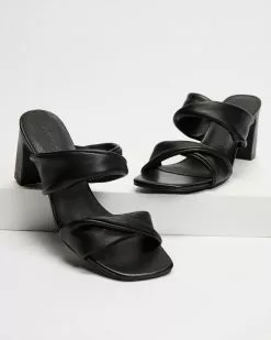 AERE Twisted Double Strap Leather Heels Black Leather -Sandals Sales Shop http3A2F2Fstatic.theiconic.com .au2Fp2Faere 3678 1670421 4