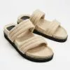 AERE Padded Tube Slides Natural Linen