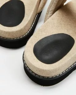 AERE Padded Tube Slides Natural Linen -Sandals Sales Shop http3A2F2Fstatic.theiconic.com .au2Fp2Faere 3991 9503231 3