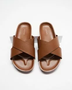 AERE Brunswick Leather Slides Brown -Sandals Sales Shop http3A2F2Fstatic.theiconic.com .au2Fp2Faere 4338 0995021 3