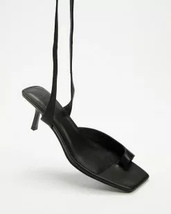 AERE Asymmetrical Toe Post Wrap Heels Black Leather -Sandals Sales Shop http3A2F2Fstatic.theiconic.com .au2Fp2Faere 5680 3074631 3