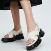 AERE Chunky Cleated Sandals Cream Leather