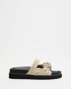 AERE Linen Bow Chunky Slides Natural Linen -Sandals Sales Shop http3A2F2Fstatic.theiconic.com .au2Fp2Faere 5963 4712041 3
