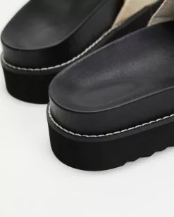 AERE Linen Bow Chunky Slides Natural Linen -Sandals Sales Shop http3A2F2Fstatic.theiconic.com .au2Fp2Faere 5963 4712041 4