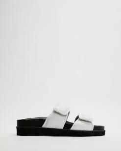 AERE Adjustable Leather Slides White Leather -Sandals Sales Shop http3A2F2Fstatic.theiconic.com .au2Fp2Faere 6158 0560431 3