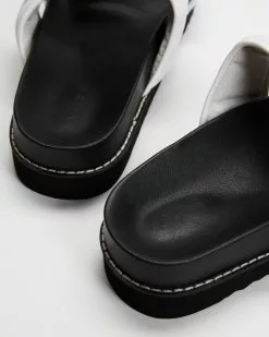 AERE Adjustable Leather Slides White Leather -Sandals Sales Shop http3A2F2Fstatic.theiconic.com .au2Fp2Faere 6158 0560431 5