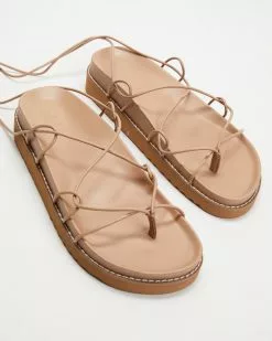 AERE Leather Tie Sandals Brown Leather -Sandals Sales Shop http3A2F2Fstatic.theiconic.com .au2Fp2Faere 6165 2712041 3