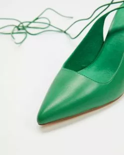 AERE Leather Tie Slingback Heel Green Leather -Sandals Sales Shop http3A2F2Fstatic.theiconic.com .au2Fp2Faere 6482 9812041 5