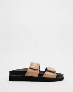 AERE Adjustable Leather Slides Brown Leather -Sandals Sales Shop http3A2F2Fstatic.theiconic.com .au2Fp2Faere 6511 1560431 3