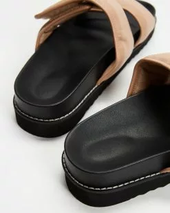 AERE Adjustable Leather Slides Brown Leather -Sandals Sales Shop http3A2F2Fstatic.theiconic.com .au2Fp2Faere 6511 1560431 5