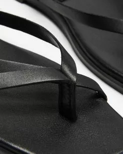 AERE Asymmetrical Leather Thong Sandals Black Leather -Sandals Sales Shop http3A2F2Fstatic.theiconic.com .au2Fp2Faere 6576 1072721 3