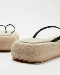 AERE Linen Thong Sandals Natural Linen -Sandals Sales Shop http3A2F2Fstatic.theiconic.com .au2Fp2Faere 6609 4560431 4