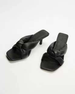 AERE Padded Knot Leather Heels Black Leather -Sandals Sales Shop http3A2F2Fstatic.theiconic.com .au2Fp2Faere 6773 5511821 3