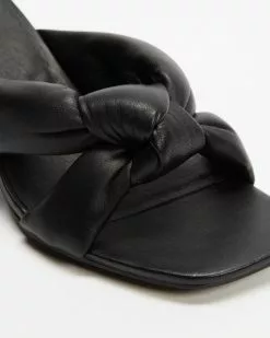 AERE Padded Knot Leather Heels Black Leather -Sandals Sales Shop http3A2F2Fstatic.theiconic.com .au2Fp2Faere 6773 5511821 4