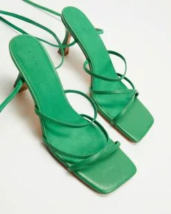 AERE Leather Twist Wrap Heels Green Leather -Sandals Sales Shop http3A2F2Fstatic.theiconic.com .au2Fp2Faere 7223 2812041 3