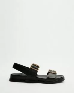 AERE Buckle Leather Footbed Sandals Black Leather -Sandals Sales Shop http3A2F2Fstatic.theiconic.com .au2Fp2Faere 8130 3174631 3
