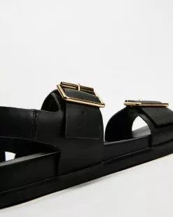 AERE Buckle Leather Footbed Sandals Black Leather -Sandals Sales Shop http3A2F2Fstatic.theiconic.com .au2Fp2Faere 8130 3174631 4