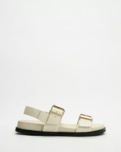 AERE Buckle Leather Footbed Sandals Cream Leather -Sandals Sales Shop http3A2F2Fstatic.theiconic.com .au2Fp2Faere 8783 4174631 3