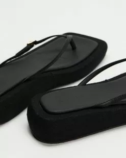 AERE Linen Thong Sandals Black Linen -Sandals Sales Shop http3A2F2Fstatic.theiconic.com .au2Fp2Faere 8988 6560431 4