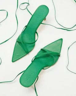 AERE Crossover Pointed Toe Wrap Heels Green Leather -Sandals Sales Shop http3A2F2Fstatic.theiconic.com .au2Fp2Faere 9451 2174631 3