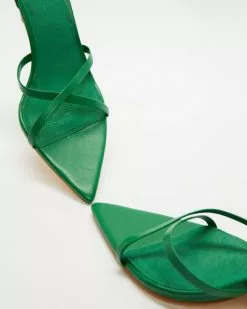 AERE Crossover Pointed Toe Wrap Heels Green Leather -Sandals Sales Shop http3A2F2Fstatic.theiconic.com .au2Fp2Faere 9451 2174631 4