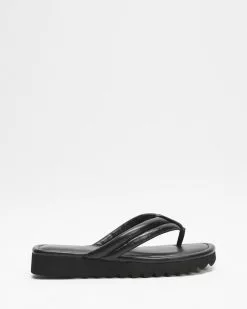AERE Padded Thong Platforms Black Leather -Sandals Sales Shop http3A2F2Fstatic.theiconic.com .au2Fp2Faere 9688 5174631 3