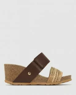 Airflex Aline Cork Wedge Sandals Gold
