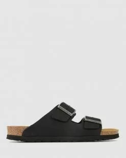 Airflex Hawaii Leather Footbed Sandals Black