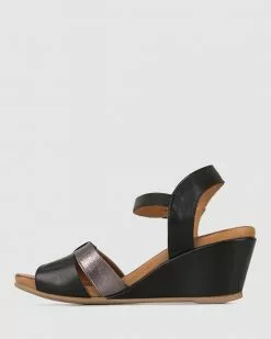 Airflex Wanda Leather Wedge Sandals Black/Pewter -Sandals Sales Shop http3A2F2Fstatic.theiconic.com .au2Fp2Fairflex 8522 4984441 3