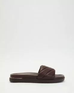ALDO Acaswen Quilted Slides Dark Brown