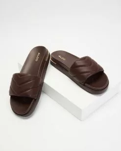ALDO Acaswen Quilted Slides Dark Brown -Sandals Sales Shop http3A2F2Fstatic.theiconic.com .au2Fp2Faldo 3118 7749821 3
