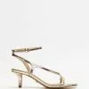 ALDO Ollie Croc Embossed Heels Gold
