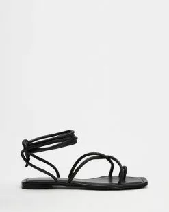Alohas Sandals Lace It Up Flat Sandals Black