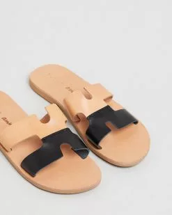 Ammos Maia Sandals Tan & Black