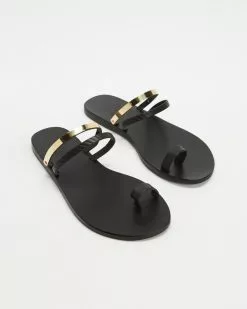 Ancient Greek Sandals Skalida Black