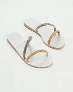 Ancient Greek Sandals Polytimi Silver