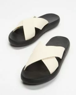 Ancient Greek Sandals Thais Comfort Sandal Off White & Black Sole